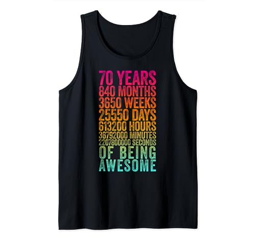 Divertida camiseta de 70 cumpleaños Old Meter Funny 70 Year Old Gifts Camiseta sin Mangas