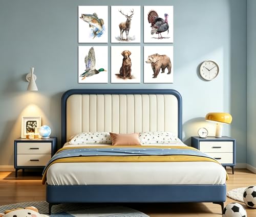 Image of Frimeeme Vintage Hunting Wall Art Prints, 6 Pack, 8x10 Inch