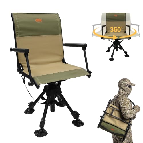 MYDAYS OUTDOOR Hunting Blind Chair 360 Degree Silent Swivel,Turkey Hunting Seat,300 Lbs Capacity, Height Adjustable & Quick Folding for Ultimate Portable Comfort - image 1