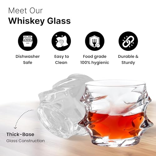 Image of UMAI Whiskey Glasses Set of 2 (270ml Each) | Diwali Gift | Lead Free Neat Whiskey Glass | Heavy Bottom Drinking Glass | Crystal Glass Diwali Gift | Glass for Drinks | Cocktail Glasses