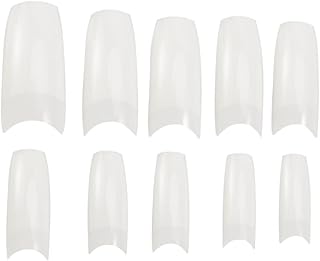 Beatifufu 500Pcs Unhas Naturais Para Salão Cobertura Completa Pontas De Unhas Falsas Pontas De Unhas Falsas Brancas Naturais Estendidas Pontas De Unhas Quadradas Cônicas Pontas De Unhas