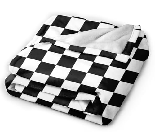 HGOD DESIGNS Checkerboard Blanket Geometric Checkered Plaid Pattern Black and White Throw Blanket Decor Cozy Warm for Home Bedroom Sofa Office 100x130cm - Image 4