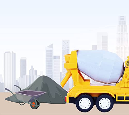 Image of Friction Powered Cement Mixture Trucks Toy for 3+ Years Old Kids Boys Girls Concrate Mixture Construction Truck with Light Music Pull Back Vehicle (Multicolor)