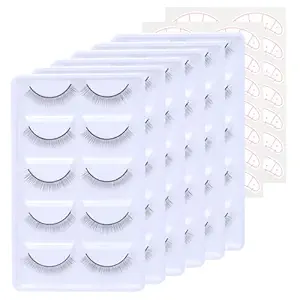 25 Pairs Practice Lashes For Eyelash Extensions Supplies Training Eye Lash Strips Self Adhesive Mimic Natural Eyelash In 5 Bulks By Emeda