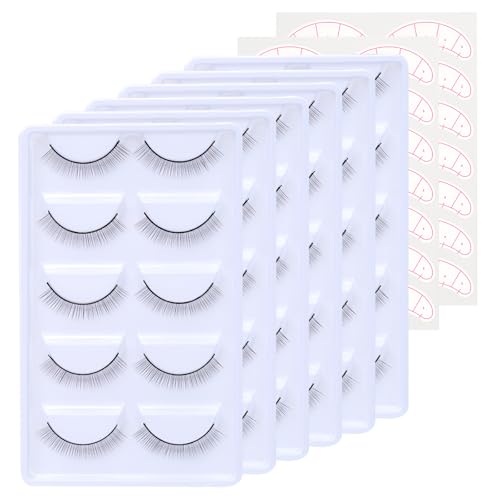 25 Pairs Practice Lashes For Eyelash Extensions Supplies Training Eye Lash Strips Self Adhesive Mimic Natural Eyelash In 5 Bulks By Emeda