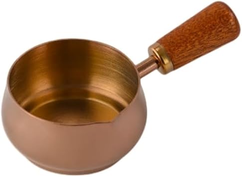 Honseadek Mini Sauce Pan Stainless Steel Milk Pot for Heating Milk, Making Sauces and Reheating Small Portions, Compact Size Perfect for Small KitchensRose Gold 60ML