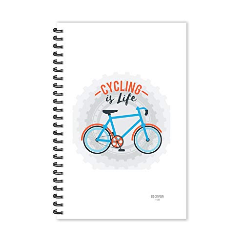 ESCAPER Cycling is Life (Ruled – A5 Size – 8.5 x 5.5 inches) Designer Motivational Diary | Quotes on Diary | Cycle Diary | Health Diary | Fitness Diary | Diary 2023 | Diary for Boys | Diary for Girls | Diary for Kids | Diary for Office | Diary for Gift