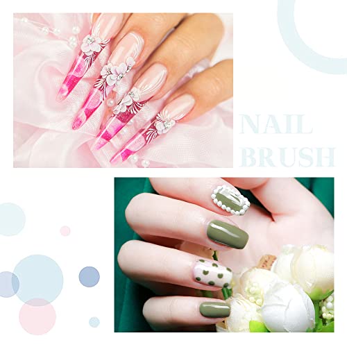 French Nail Brush, Yihuale 2 Way French Gel Acrylic Nail Art Kolinsky Brush With Dotting Tool For Professional Manicure Cuticle Clean Up Nail Art Design- White And Black (16#, White And Black) #TOP6