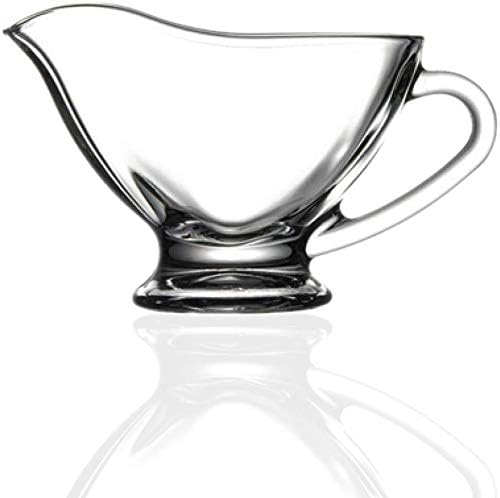 Circleware Saucy Glass Gravy Dish with Handle, 10 oz, Clear