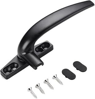 Window Handle Window Lock, Black Screen Door Handle,Thick Aluminum Alloy Outer Window Fittings Outreach Lock Anti-Theft Handle Push Window Handle (Color : Left Hand) (Color : Svart) (Color : Svart)