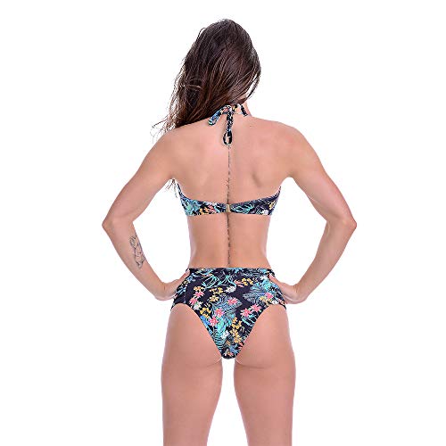 Biquíni Hot Pants Com Bojo Meia Taça Floral Preto Summer Soul (M)