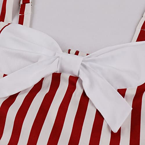 Image of Stripes 1950s Dresses for Women Vintage 50s 60s Retro Audrey Rockabilly Prom Halloween Cocktail Party Swing Homecoming Dress