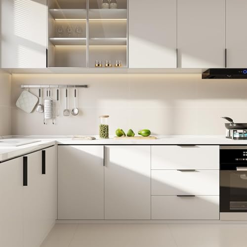 Image of Rergy 30 Pack 3 inch Cabinet Pulls Black Finger Pulls for Cabinets