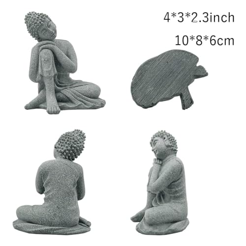 Image of Fish Tank Decorations Aquarium Decor Ornaments Betta Pink Leaf pad Hammock Artificial Driftwood Goldfish Bowl Accessories (Light Pink 3pcs /Buddha-Set)