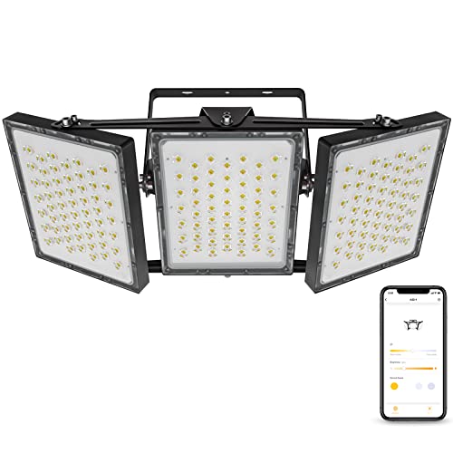 SOLLA 300W Smart LED Flood Light Outdoor, APP Contro Dimmable 3000K-6000K White Light, 27000LM Super Bright Floodlight, 330° Lighting Anglel, Timing, IP66 Waterproof for Yard Stadium Garage Porch Lawn SOLLA 300W Smart LED Flood Light Outdoor, APP Contro Dimmable 3000K-6000K White Light, 27000LM Super Bright Floodlight, 330° Lighting Anglel, Timing, IP66 Waterproof for Yard Stadium Garage Porch Lawn