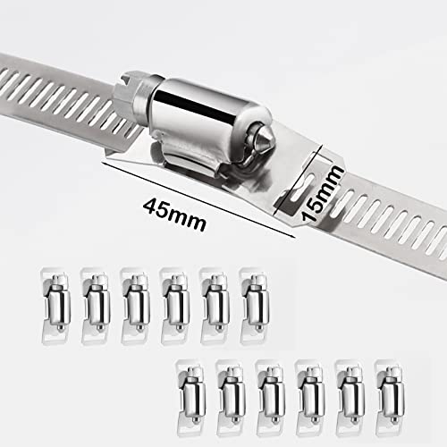Hannger Metal Clamp - Large Pipe Clamps Stainless Steel 304-1/2" 16.4Ft Adjustable Diy Duct Pipe Band Clamps + 12 Stronger Fasteners For Fuel Radiator Automotive Mechanical Plumbing Air Ducting Clamp #TOP2