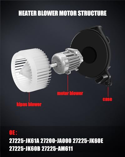 Image of AC Heater Blower Motor Compatible for INFINITI for EX37 2013 for INFINITI for EX35 2008-2012, HVAC Blower Motor Assembly Replace# 27225-JK61A 27200-JA000
