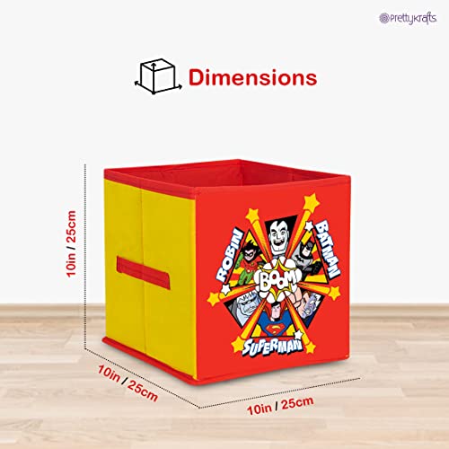 Image of DC SuperFriends Foldable Square Storage Box Organizer for Toys for Kids (Blue, Small, 10 x 10 x 10 inch)