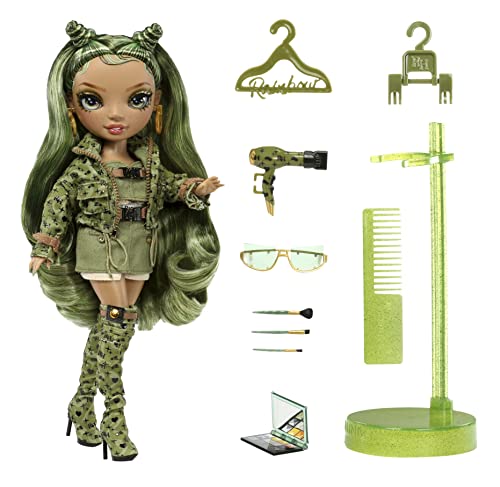 RAINBOW HIGH Olivia Woods - Green Camouflage Doll - Fashionable Outfit and Over 10 Colourful Play Accessories - for Collectors and Children from 4 to 12 Years Old