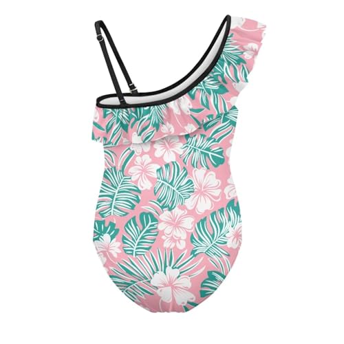 Image of Girls Swimsuit One Piece Ruffle Swimsuit Non-Slip Straps UPF 50+ for Girls Size 3-14 Years