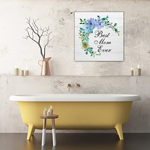 Panneau mural en bois Best Mom Ever cadeau de fête des mères originale