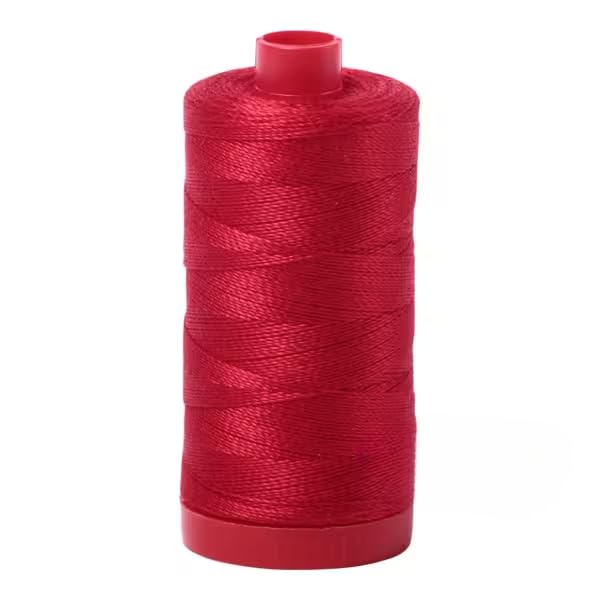 Hilo Aurifil de algodón rojo 12 WT bobina grande miniatura 1
