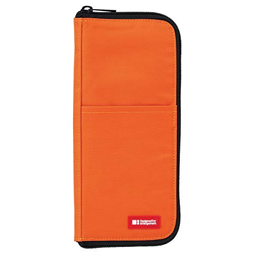 Image of LIHIT LAB Slim Pen /Pencil Pouch, 0.7 x 3.9 x 8.5 Inches, Orange (A7652-4)