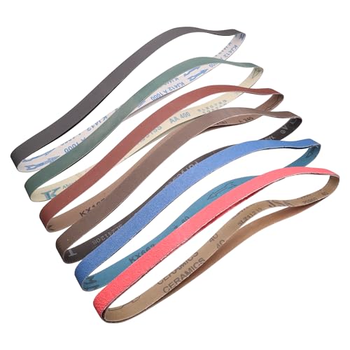 1x42 Inch Sanding Belts for Knife Sharpening, 40/80/120/240/400/1000 Grit – Ceramic/Zirconia/Alumina/SiC, for Metal Wood Plastic Polishing Deburring, Fit 1 x 42 Belt Sander,12 Pack