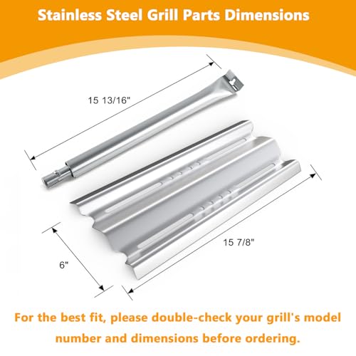 Grill Replacement Parts Kit for Broil King Baron 320 340 420 440 490 Parts, Huntington 2122-64 2122-67 6020-54 6020-57 6020-64 6020-67, Cast Iron Cooking Grates Heat Plates Burners Grill Accessories by BBQ-PLUS - Image 4