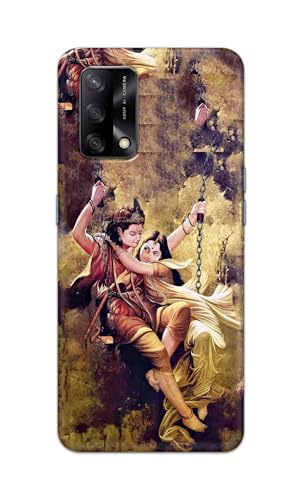 Image of Printed Hard Back Cover for Oppo F19s Back Cover (Radha Krishna Love -J1) -190724(EA)