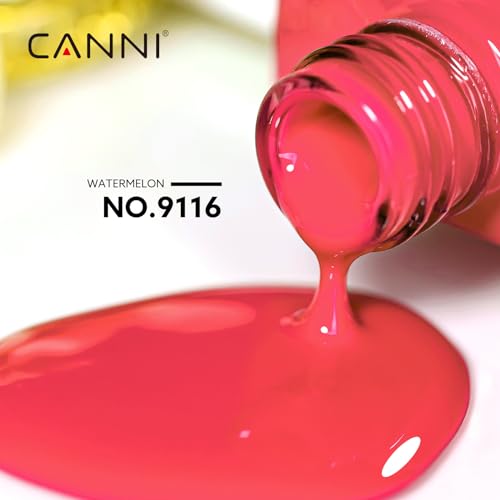 Image of CANNI Bright Red Gel Nail Polish, 1Pcs Red Gel Polish Color Nail Polish High Gloss Soak Off U V Nail Manicure Salon DIY