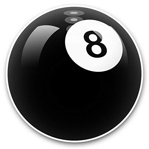 Impresionantes pegatinas de vinilo (juego de 2) 7.5 cm (bw) – Impresionante 8 bolas de billar snooker divertidos calcomanías para portátiles, tabletas, equipaje, neveras, regalo genial #38817