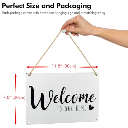 Poeland Welcome Sign, Wooden Hanging Sign with String, Welcome Door Sign for Front Doors, Gardens, Beach Cabins, Cafes (Welcome 02) - Cosy Home Interiors Poeland Welcome Sign, Wooden Hanging Sign with String, Welcome Door Sign for Front Doors, Gardens, Beach Cabins, Cafes (Welcome 02) - Image 2