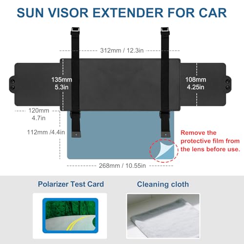 Veharvim UV400 Polarized Anti-Glare Car Sun Visor Extender (Red Zipper) 9.99 + Free Shipping w/ Prime or on 35 + 54% Off Code 1SV02999 - image 7