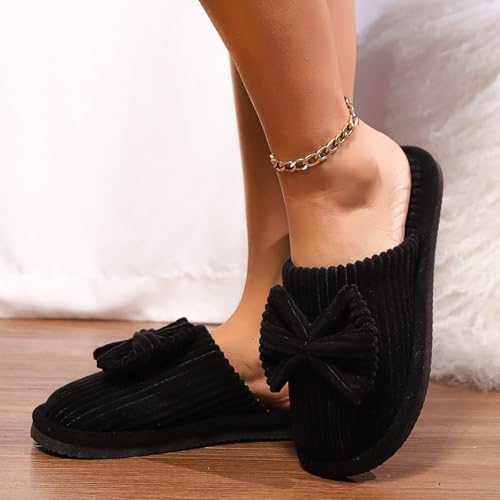 Cute Slippers for Women Indoor and Outdoor Cozy Soft Bow Womens Slippers with Memory Foam Anti-Skid Sole Slides House Bedroom Shoes Comfy Trendy Gift Slipper4