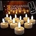 Set of 10 Flameless LED Ivory Tealights Candles Featuring Realistic Black Wick with Daily Timer, Remote Control and 10 Batteries