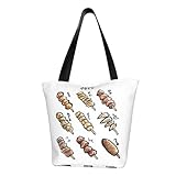 [NEKKII] 焼肉 焼き鳥 トートバッグ 大容量 軽量 おしゃれ 買い物バッグ ファスナー付き レディース メンズ 通勤 通学 旅行用 プレゼント