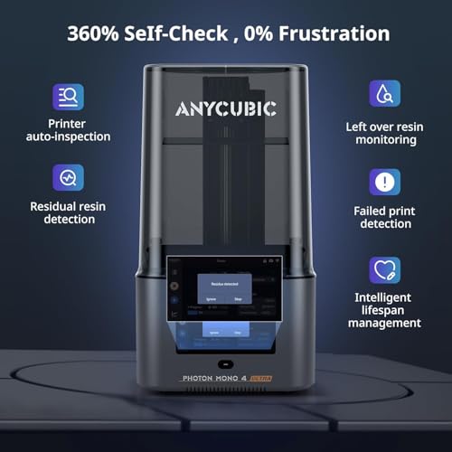 Image of 3IDEA ANYCUBIC 10K Resin 3D Printer,Photon Mono 4 Ultra 7'' LCD Mono Screen with COB Light Source,Max Printing Speed Up to120mm /h, HD Touchscreen with 8Languages,6.04'' x 3.42'' x 6.49'' Printing Size