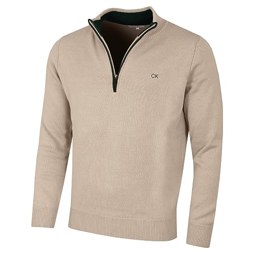 Calvin Klein Golf Herren Baumwollpullover - Latté - XL