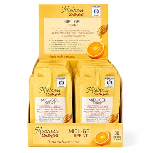 Ambrosoli Miel-Gel Sprint, Gel Energetico con Magnesio e Potassio x30