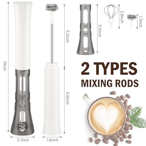 Image of Milk Frother Wand for Coffee,Foamer,Latte,Cappuccino,Chocolate,Egg(White) | Rechargeable Electric Handheld Frother Whisk