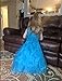 Shiny Toddler Big Girls Embroidered Beaded Flower Girl Birthday Party Dress with Petticoat 9t-10t,Teal