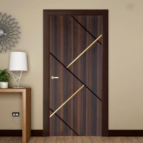 Durian Wooden Door for Home and Bathroom |Laminate Finish |Termite-Resistant & Anti-Warping | 5’’ Resize Option |Dark Walnut Color| 30mm Thickness |(Frame Not Included) |36 * 94 Inch (3x7.83Ft) discount deal