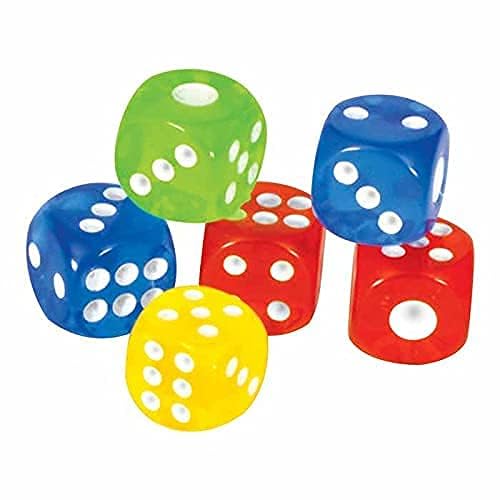 Jtku Handicraft01 Six Sided Round Corner Crystal/Translucent Dice with Dice Shaker, Size - 20 mm (Pack of 4)
