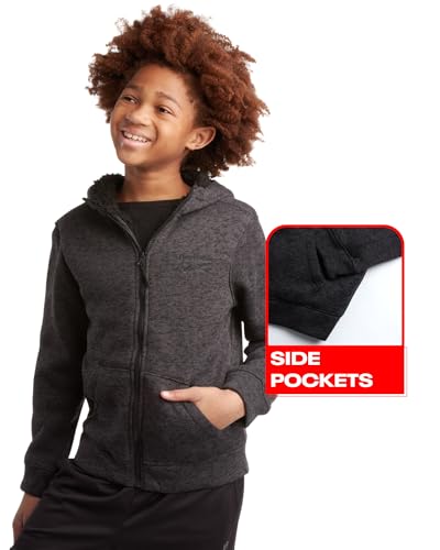 Reebok Boys’ Sweatshirt – Heavyweight Sherpa Lined Full Zip Sweater Fleece Jacket – Winter Hoodie Sweatshirt for Boys (8-20)3