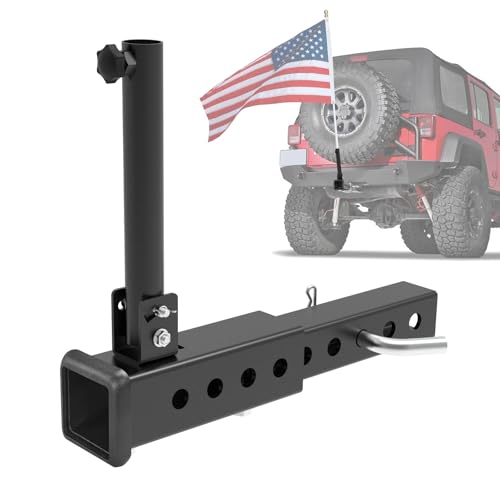 Hitch Flag Pole Holder Adjustable 9.8-15.7 Inch Flag Pole Hitch Mounts for Standard 2