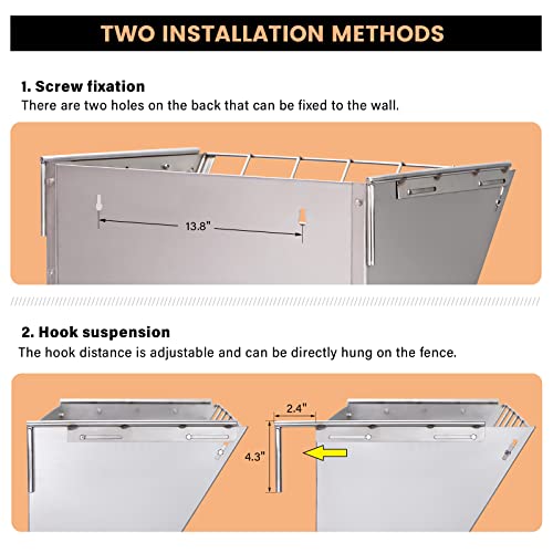 Suporte de parede para feno 2 em 1, alimentador de feno de cabra de grande capacidade 56 cm H Alimen