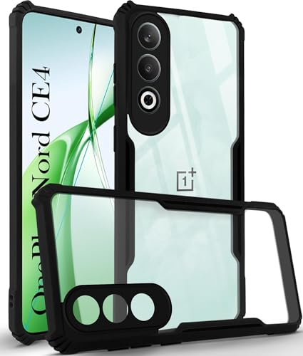 Image of Jkobi Back Case Cover for Oneplus Nord CE 4 (Polycarbonate Clear Panel with Shockproof | Professional Black)