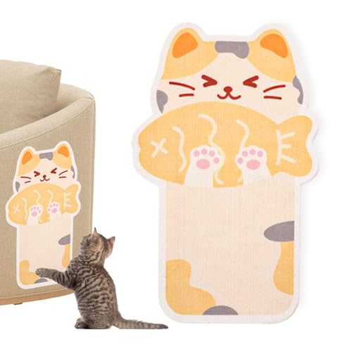 TECHEEL Kratzmatte Katze Kratzkokon für Katzen Kratzmatte Selbstklebend Katzen Kratzbretter Wand Katzenkratzbretter für Wand und Ecke (Katze)