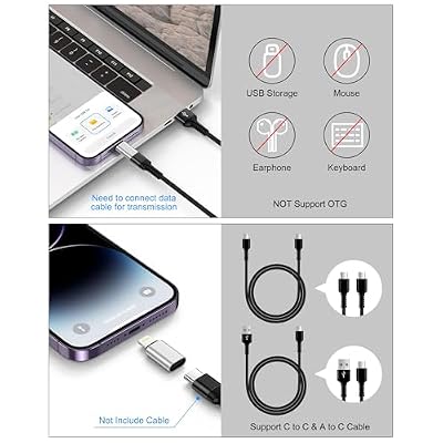 [2-Pack] USB C to Lightning Adapter, Type C to Lightning Adapter Support PD Fast Charging & Data Sync Compatible with iPhone 14/13/12/11/X/XR Pro, iPad, AirPods Not for Audio/OTG